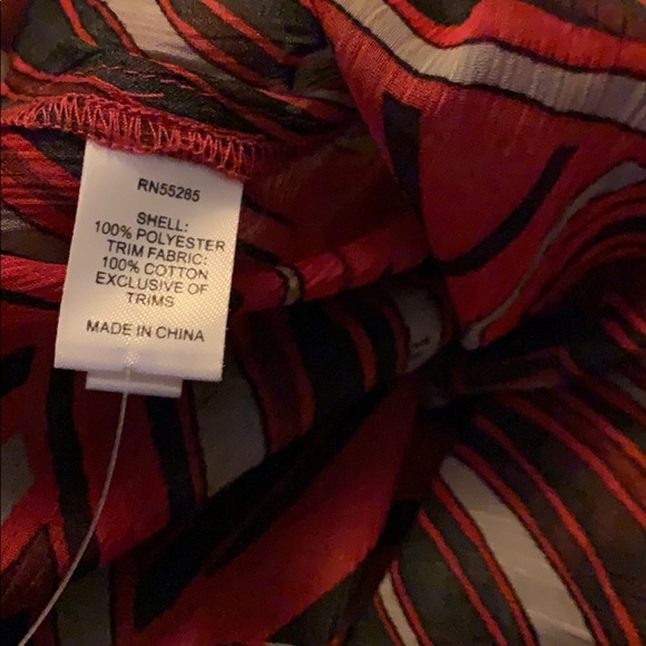 🌹NWT! Express Red Sheer Blouse - Picture 10 of 16